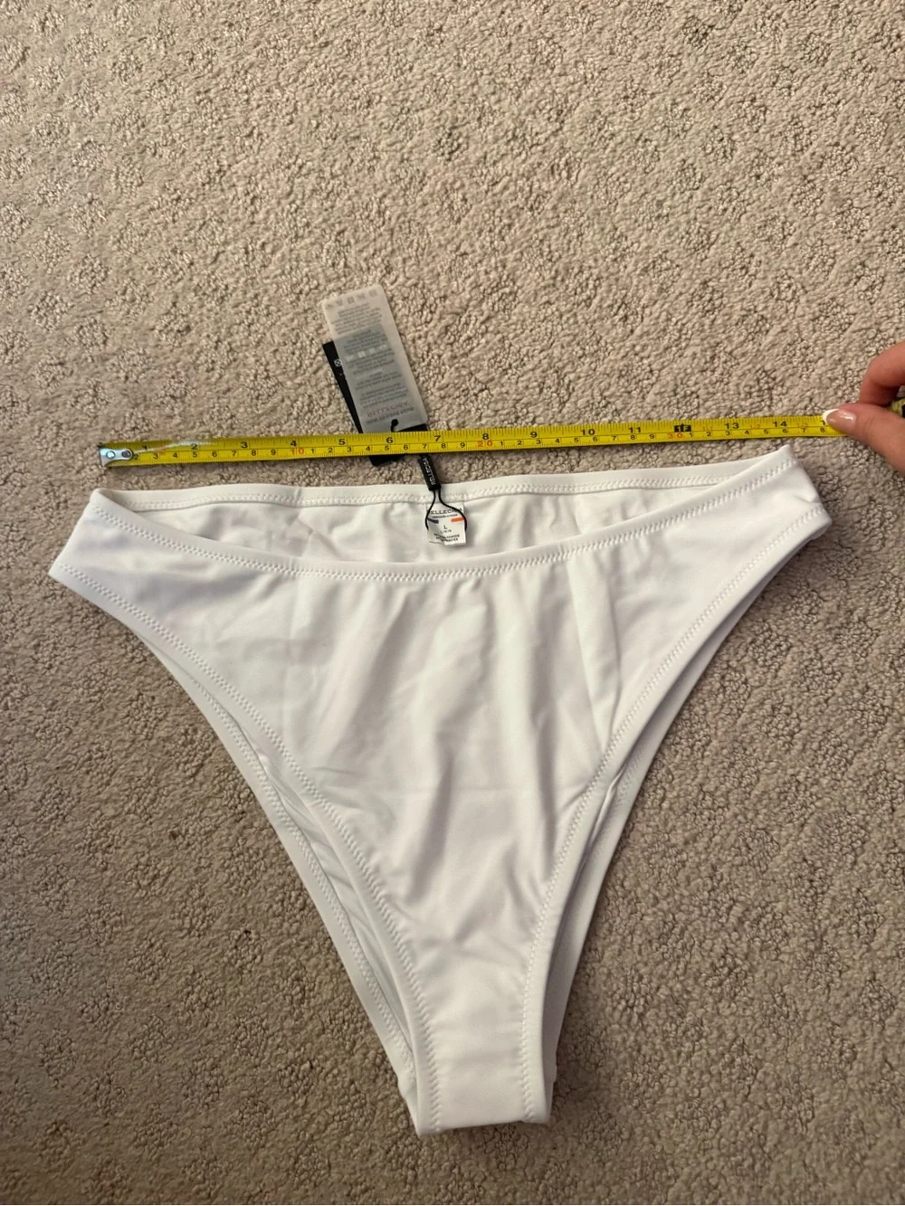 White Bikini Bottom High-Cut Cheeky Bikini Bottom Vacation Resortwear Beach L